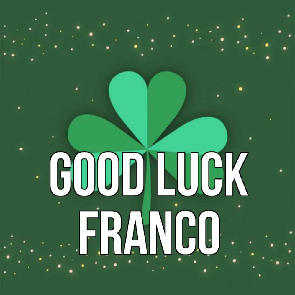 Greetings card с именем, Franco Good luck лист клевера Greetings with text for free download 