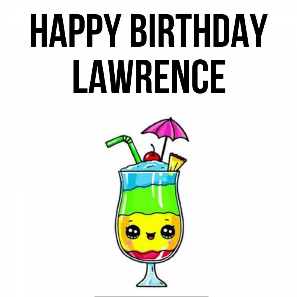 Greetings card с именем, Lawrence Happy Birthday с зонтиком Greetings with text for free download 