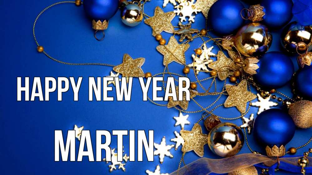 Greetings card с именем, Martin Happy New Year ёлочные украшения Greetings with text for free download 