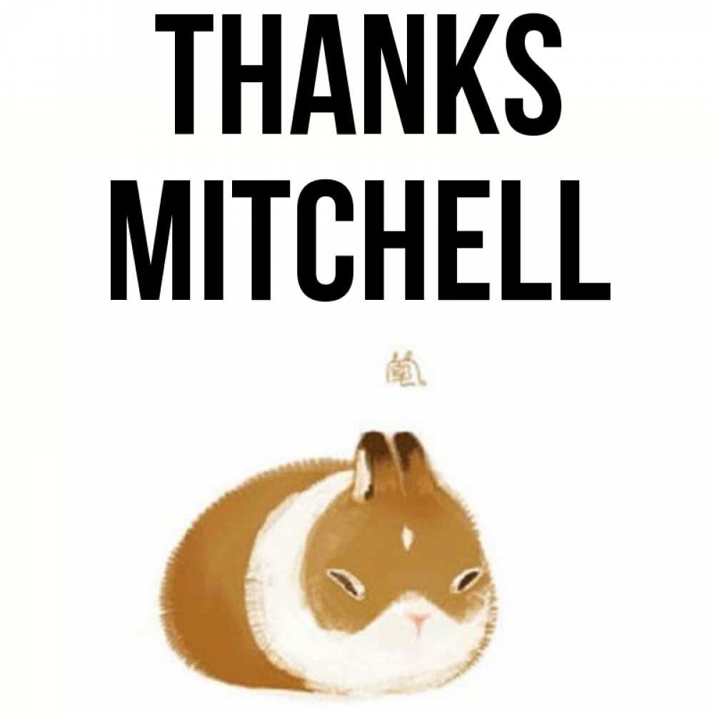 Greetings card с именем, Mitchell Thanks коричнево белый домашний питомец Greetings with text for free download 