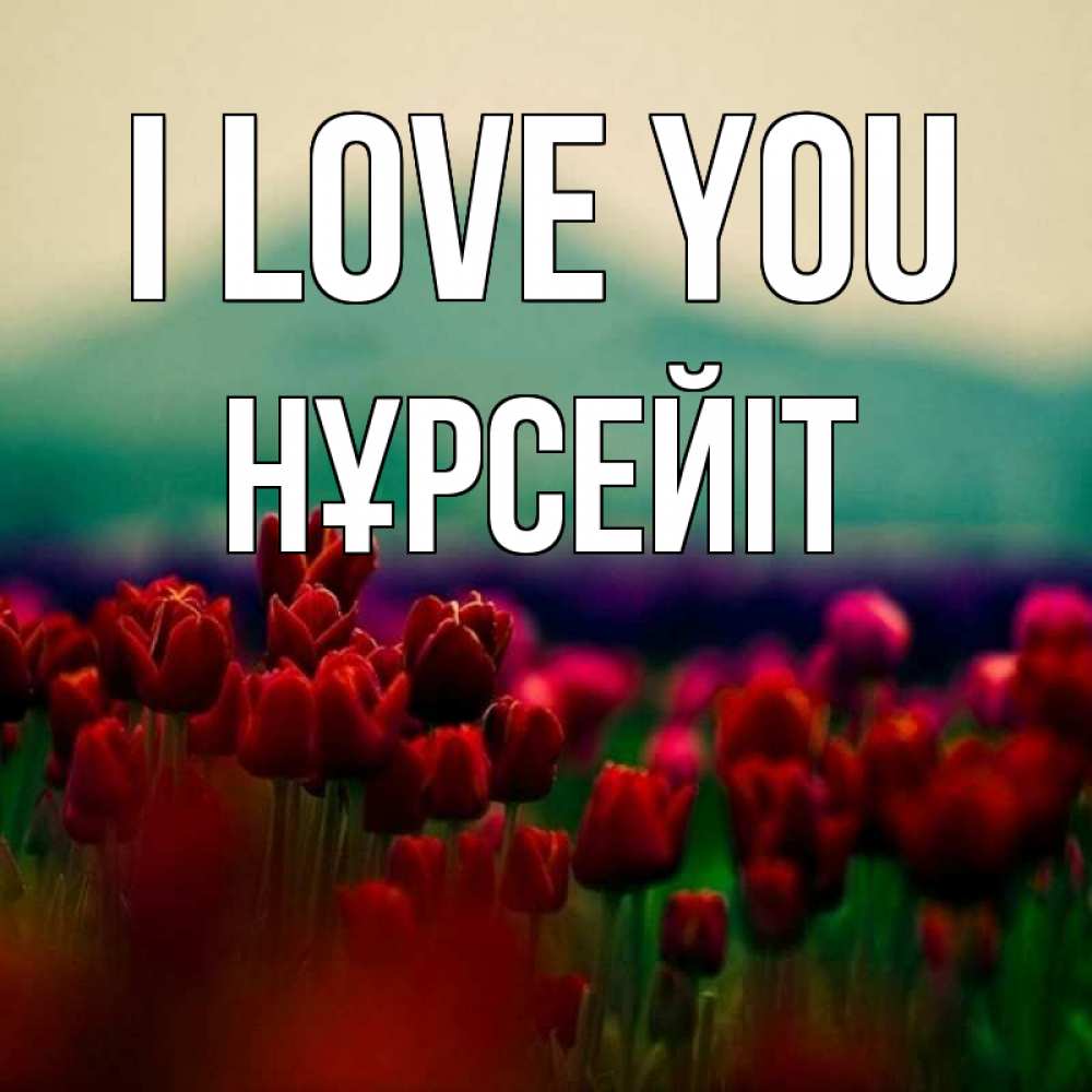 Greetings card с именем, НҰРСЕЙІТ I love you тюльпаны 4 Greetings with text for free download 