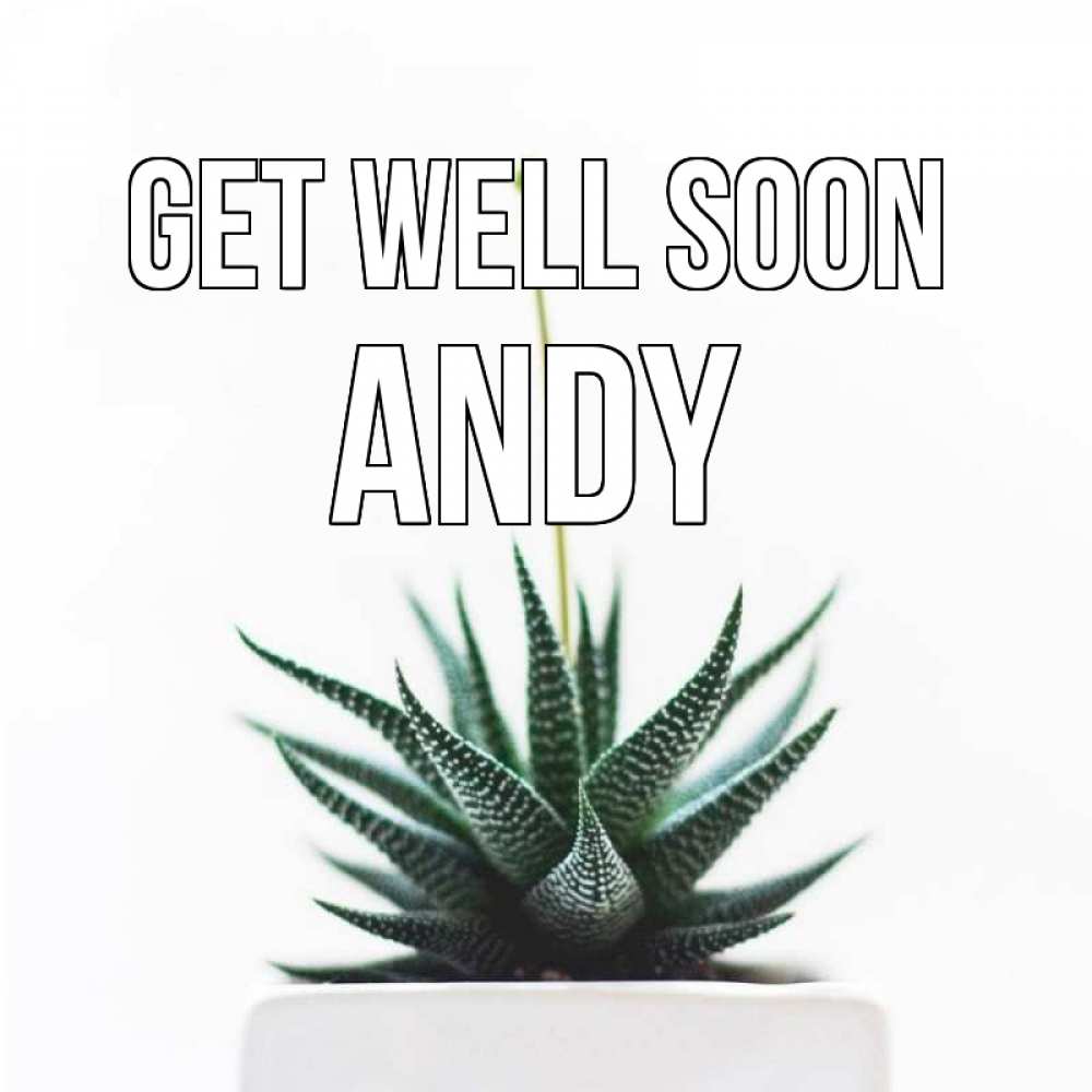 Greetings card с именем, Andy Get well soon короче это непонятная колючка Greetings with text for free download 