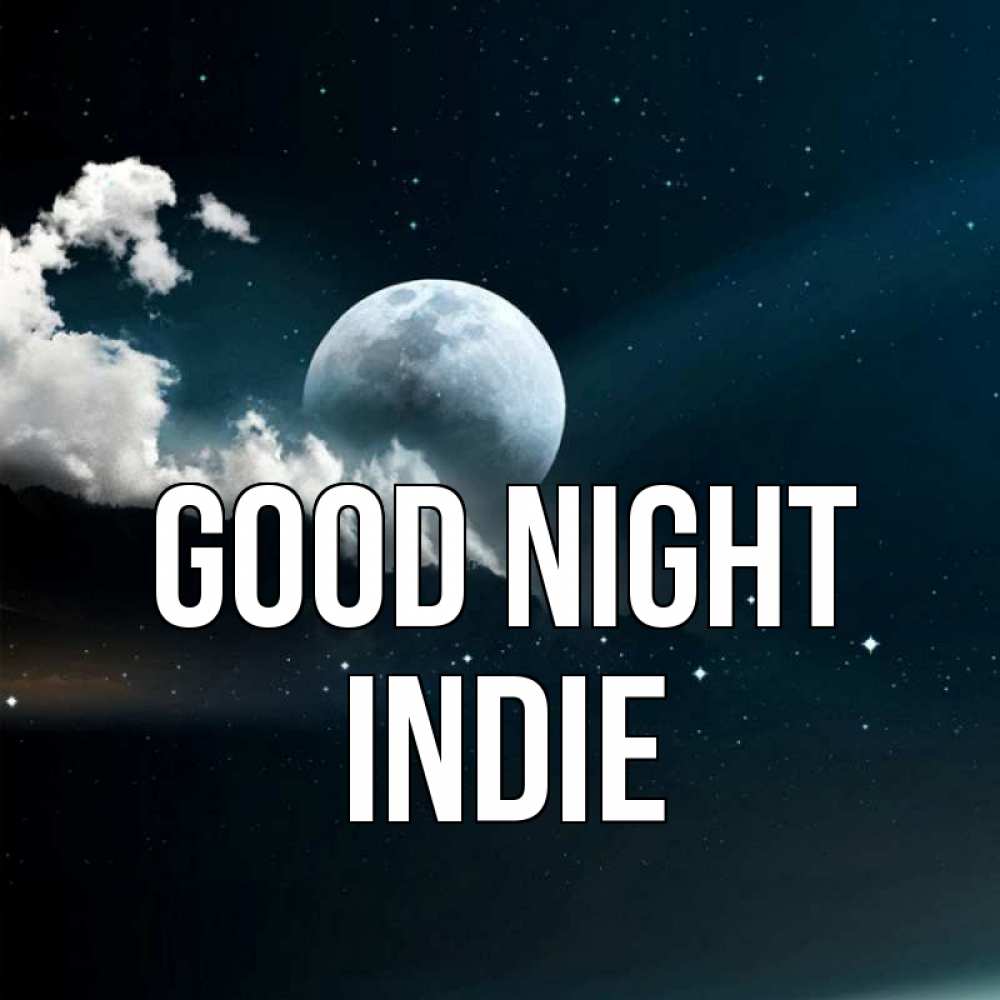 Greetings card с именем, Indie Good night облака в лунном свете Greetings with text for free download 