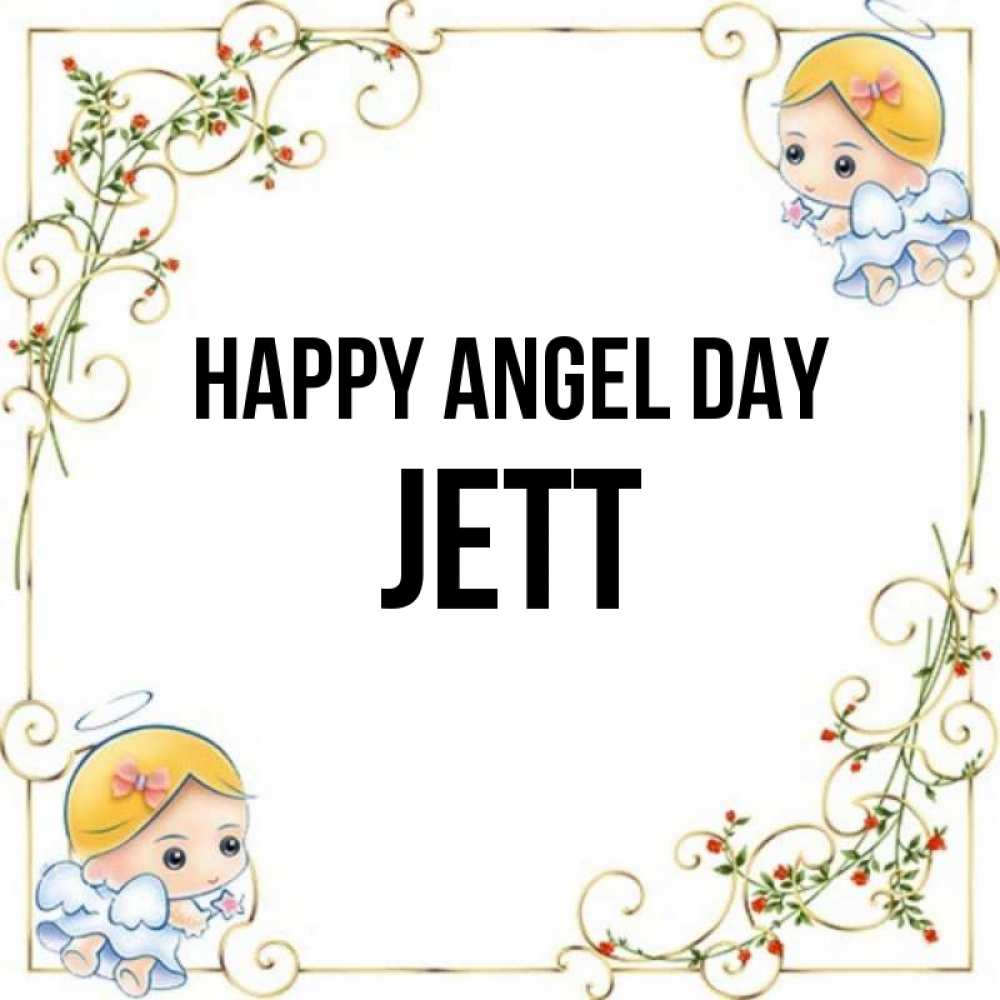 Greetings card с именем, Jett happy angel day девочки ангелы Greetings with text for free download 