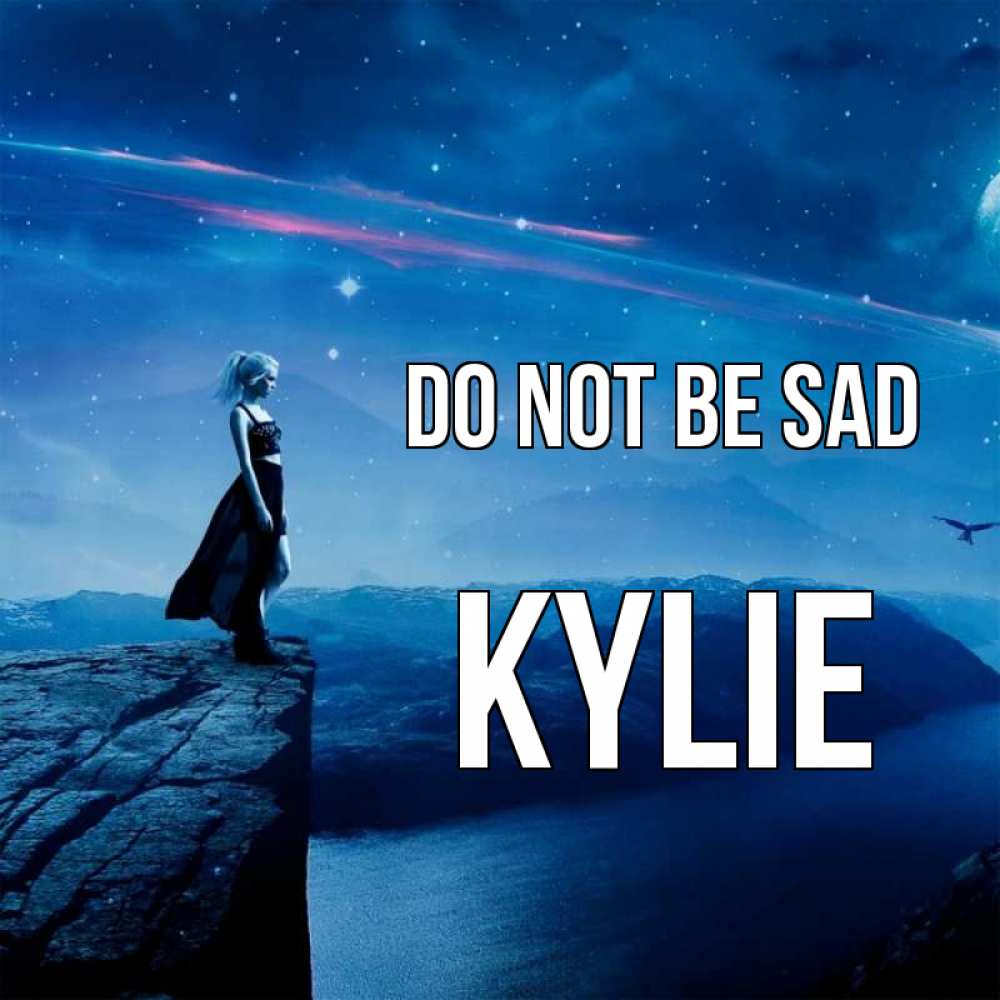 Greetings card с именем, Kylie Do not be sad вода и скала Greetings with text for free download 