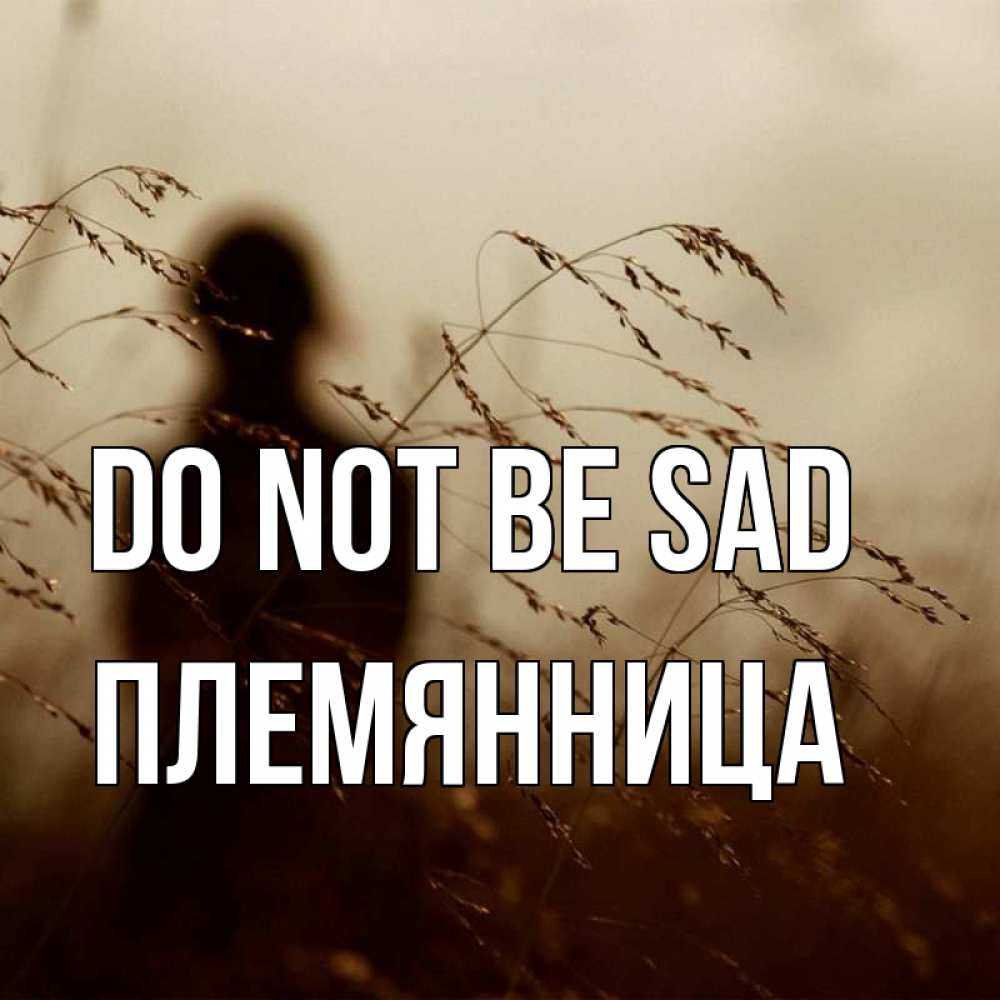 Greetings card с именем, Племянница Do not be sad грусть Greetings with text for free download 