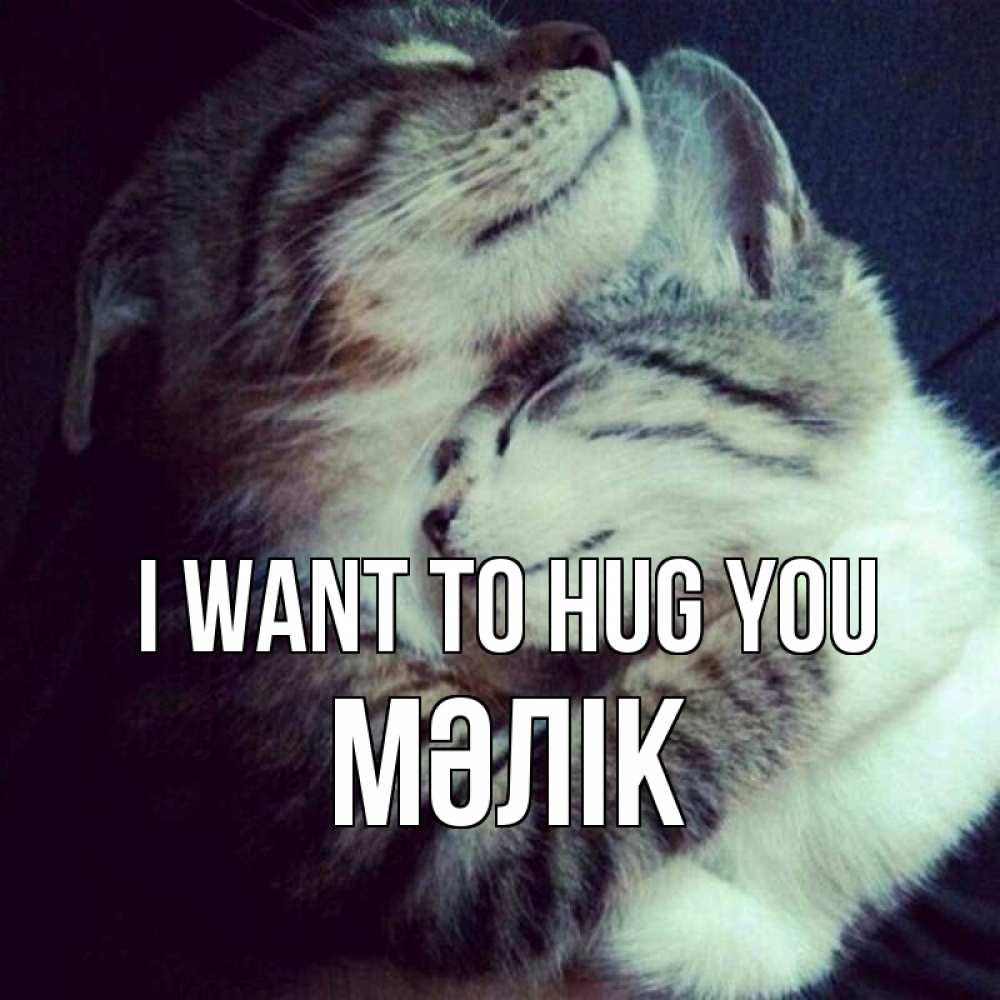 Greetings card с именем, МӘЛІК I want to hug you полосатики Greetings with text for free download 