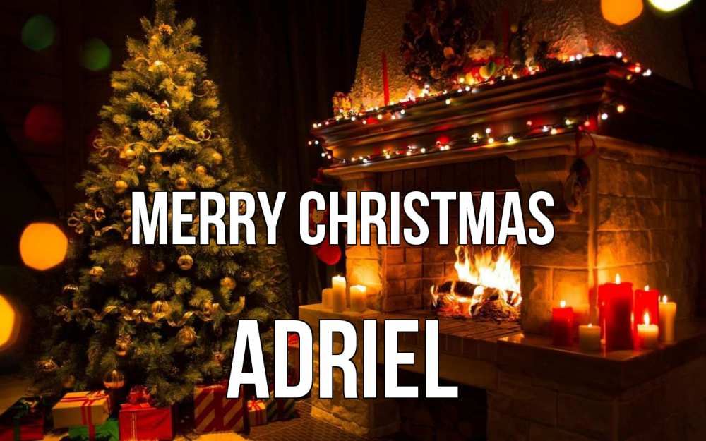 Greetings card с именем, Adriel Merry Christmas новый год Greetings with text for free download 