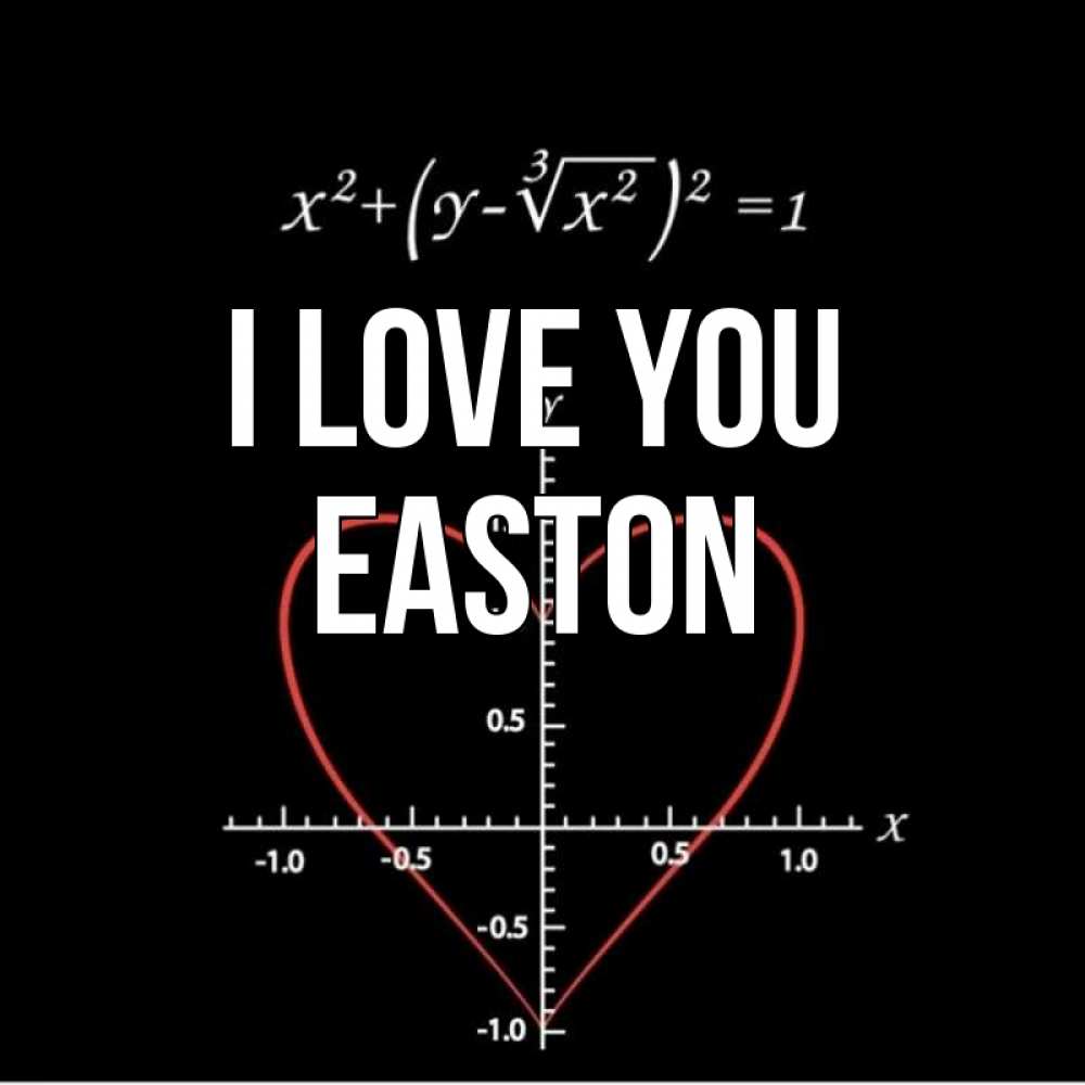 Greetings card с именем, Easton I love you сердечная формула Greetings with text for free download 