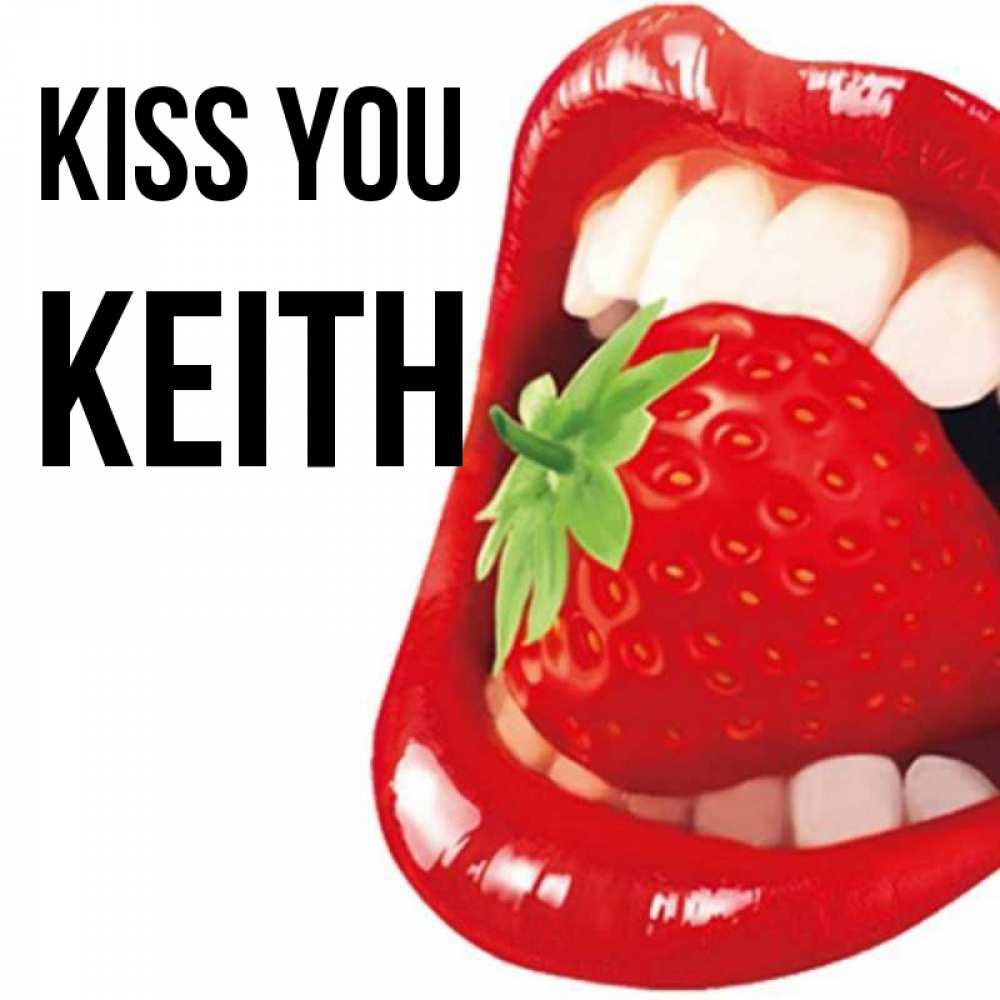 Greetings card с именем, Keith Kiss you открытка с яркими губами Greetings with text for free download 