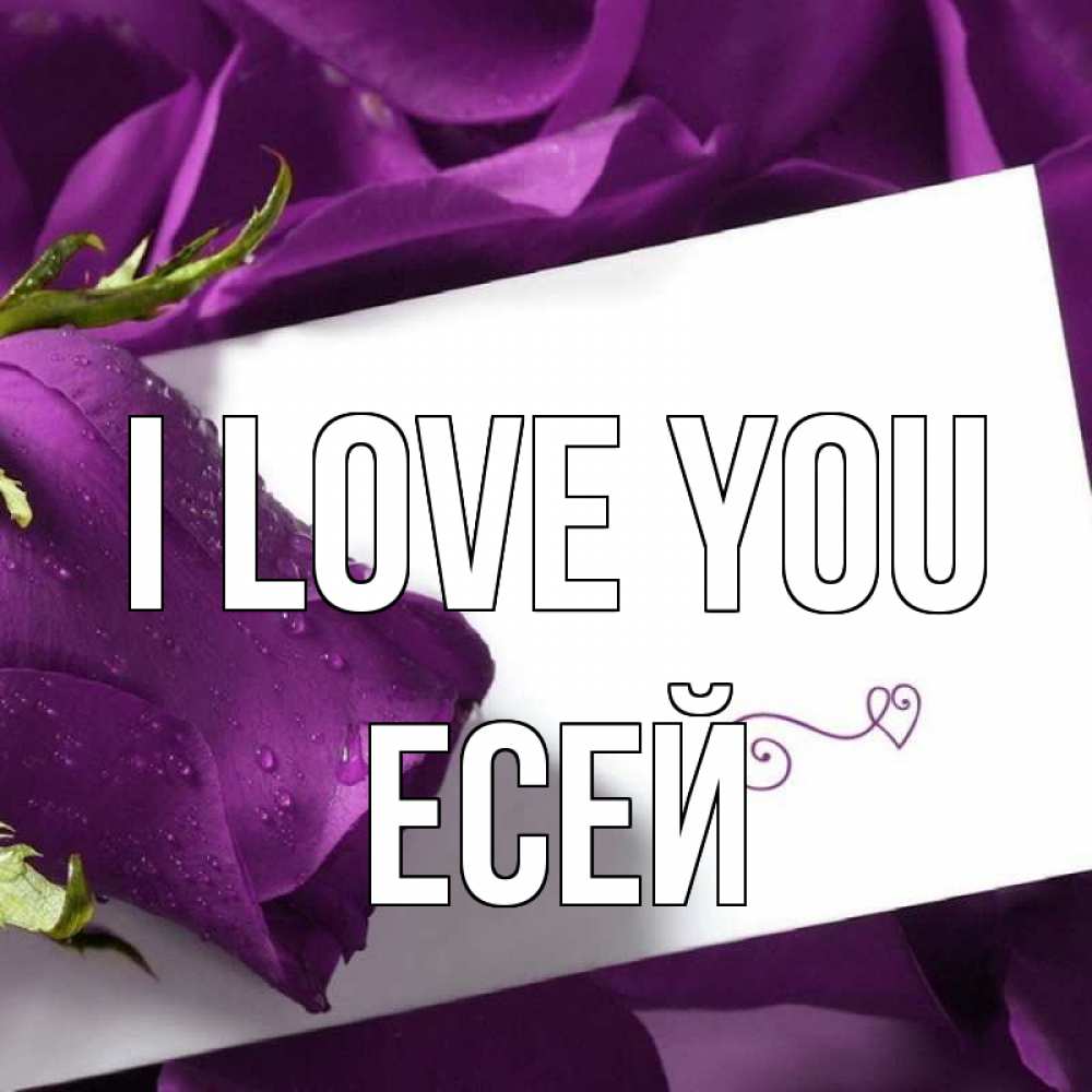 Greetings card с именем, Есей I love you роза Greetings with text for free download 