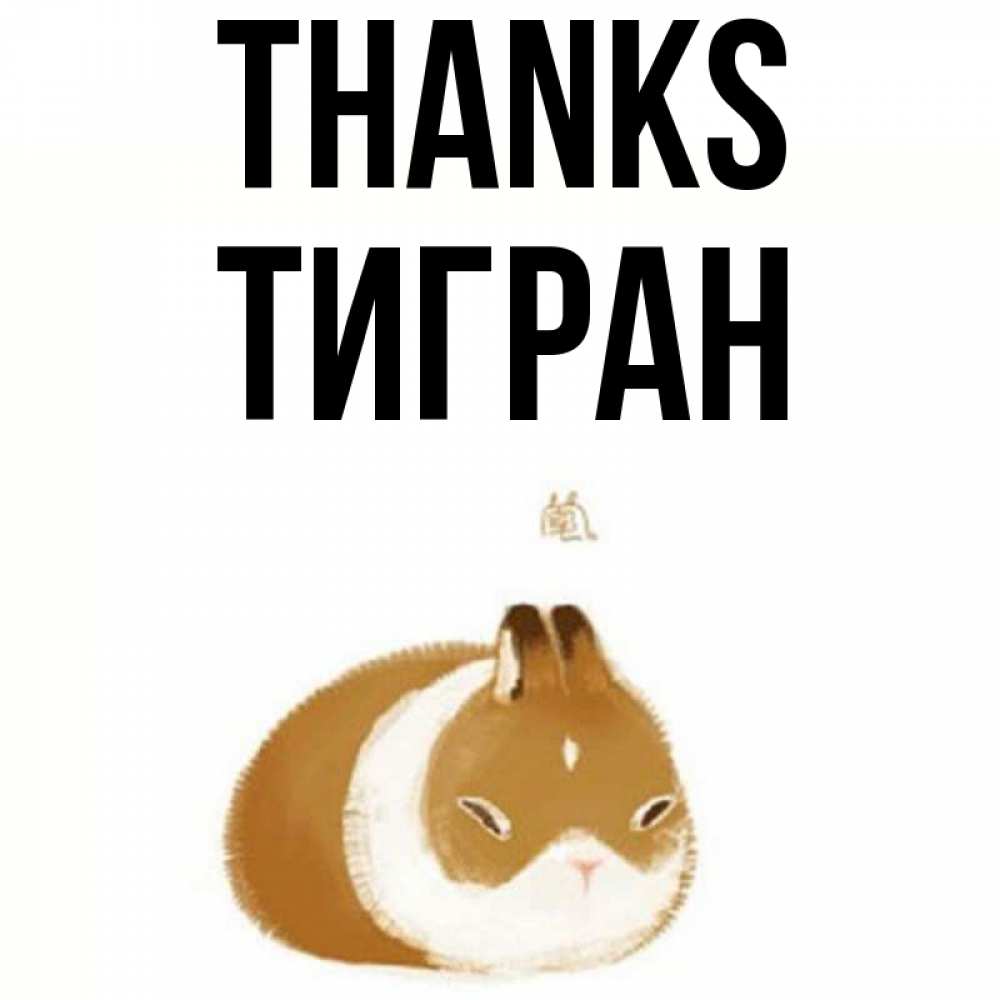Greetings card с именем, Тигран Thanks коричнево белый домашний питомец Greetings with text for free download 