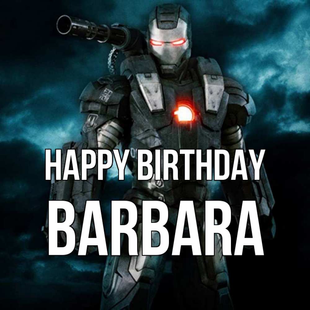 Greetings card с именем, Barbara Happy Birthday марвел супергерой в новом костюме Greetings with text for free download 
