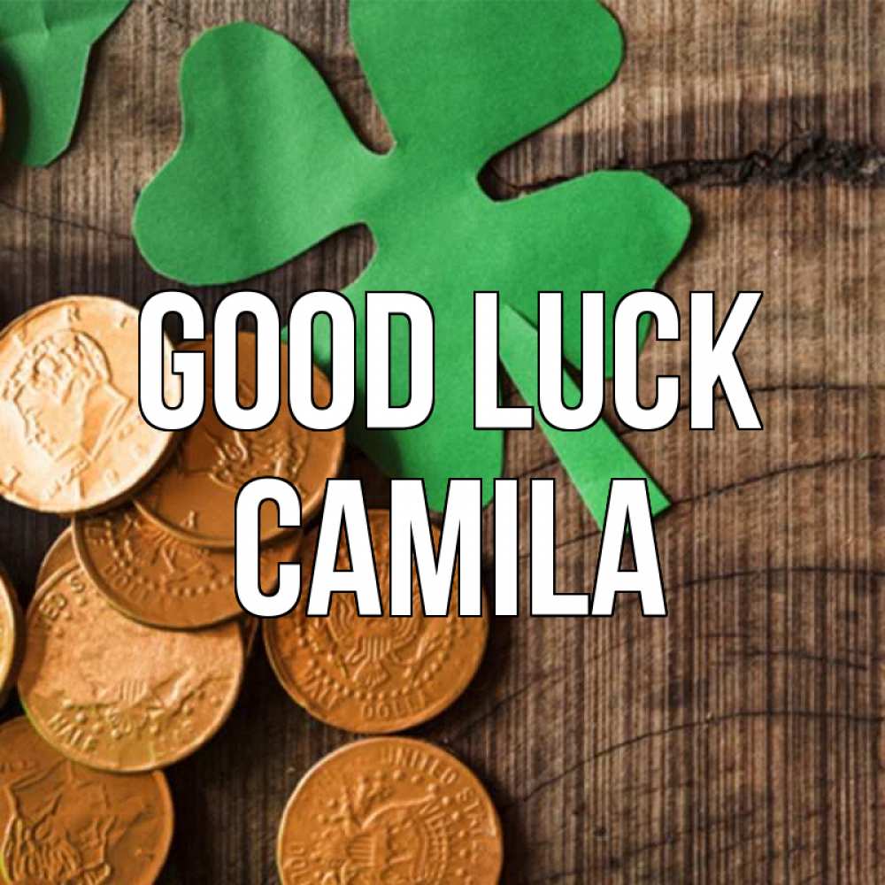 Greetings card с именем, Camila Good luck деревянный фон Greetings with text for free download 
