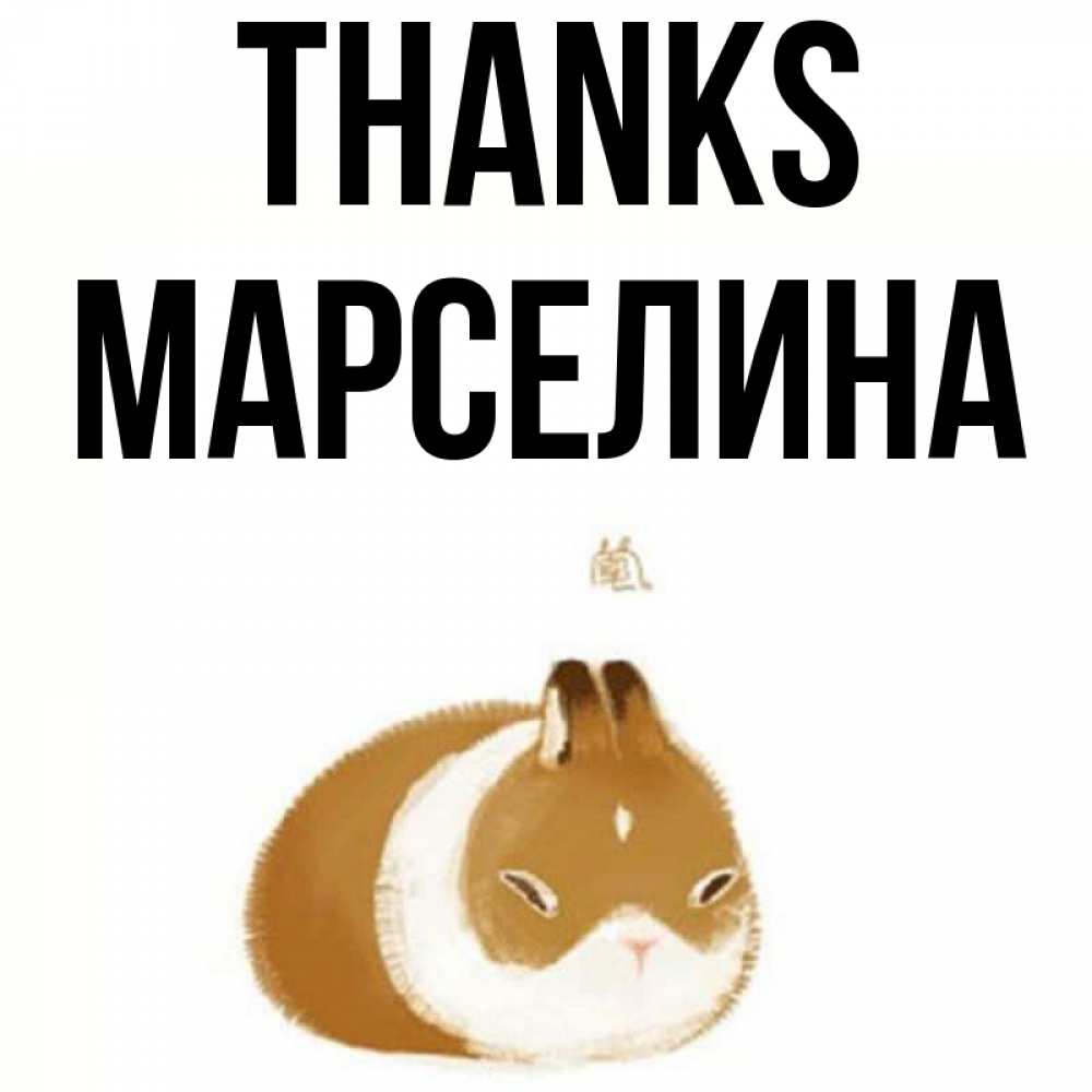Greetings card с именем, Марселина Thanks коричнево белый домашний питомец Greetings with text for free download 