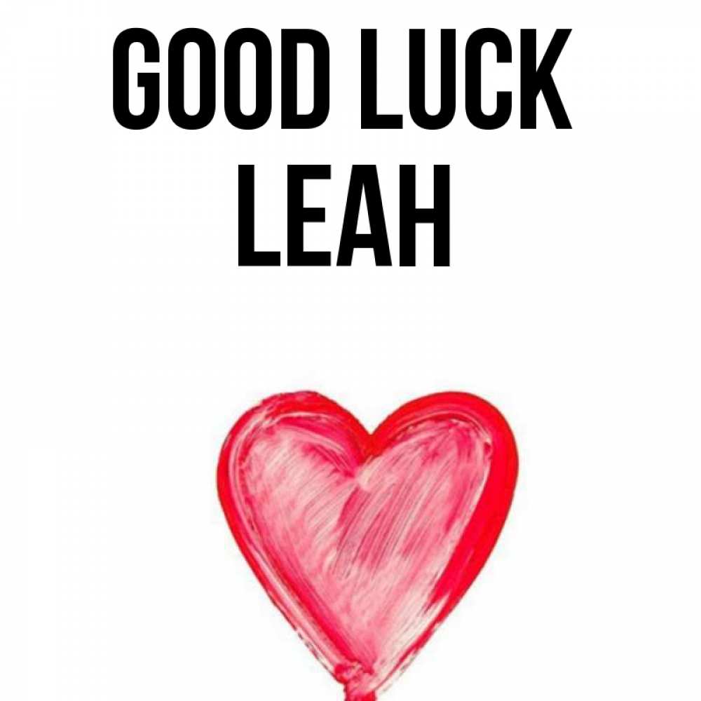 Greetings card с именем, Leah Good luck рисунок маркером Greetings with text for free download 