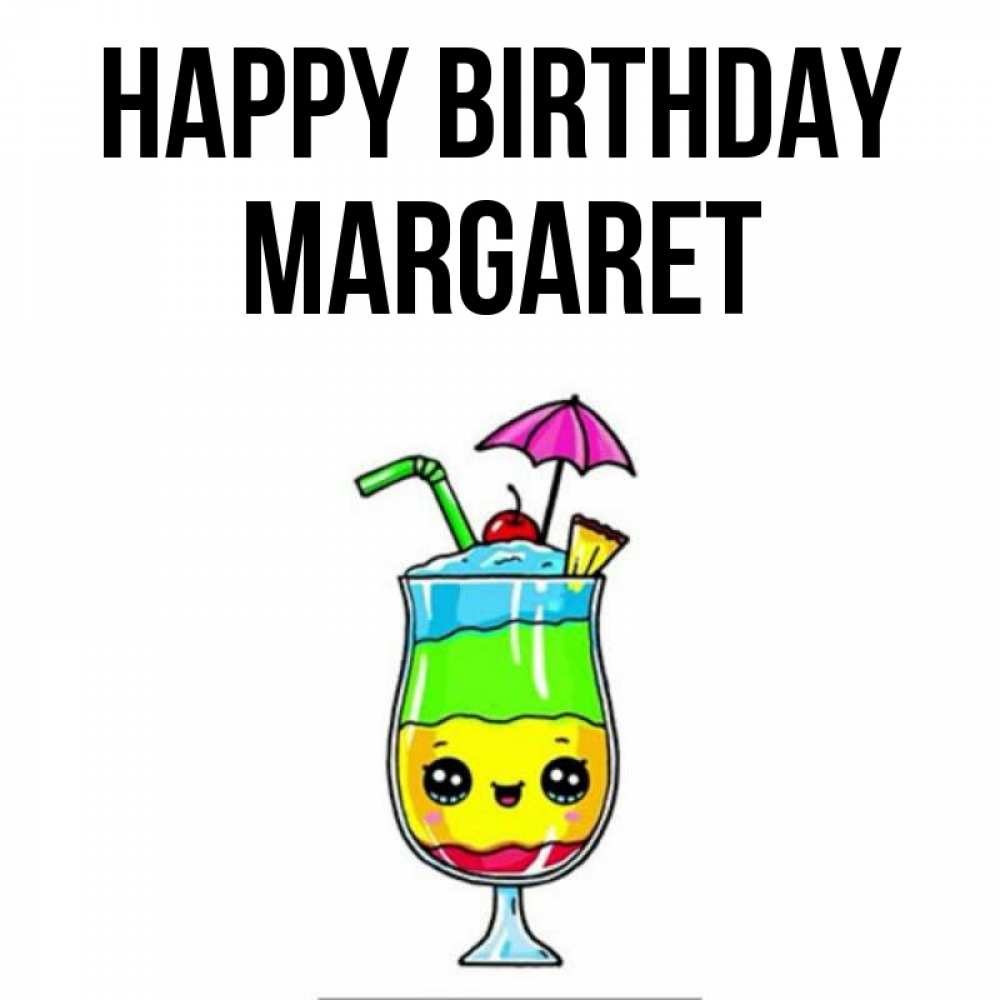 Greetings card с именем, Margaret Happy Birthday с зонтиком Greetings with text for free download 