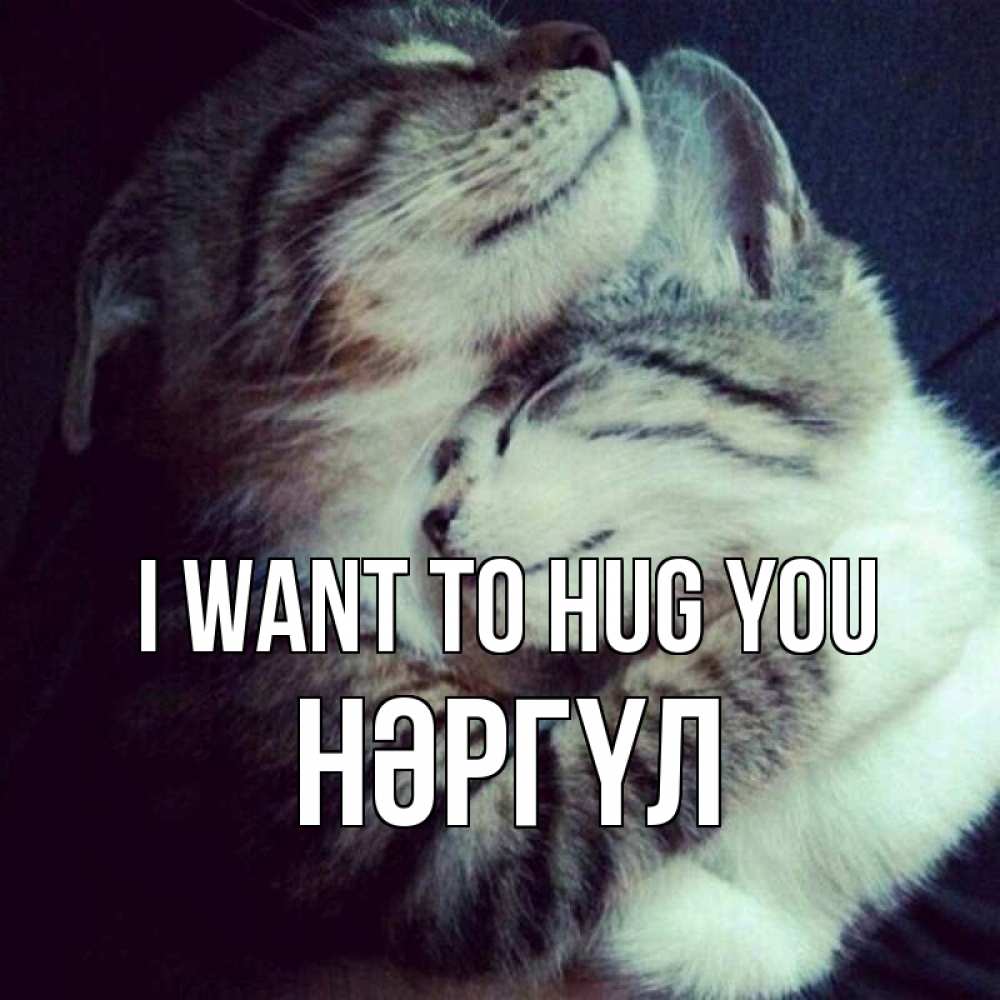 Greetings card с именем, НӘРГҮЛ I want to hug you полосатики Greetings with text for free download 