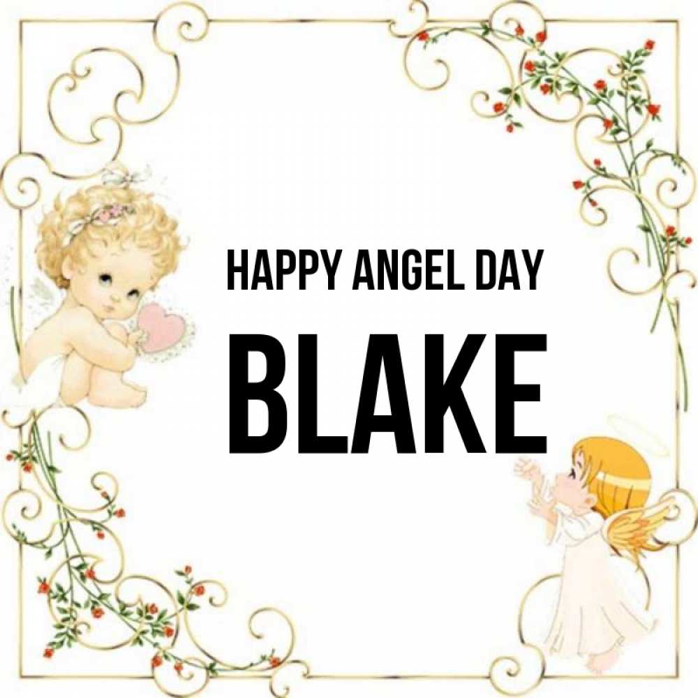 Greetings card с именем, Blake happy angel day ангелы желают прекрасных именин Greetings with text for free download 