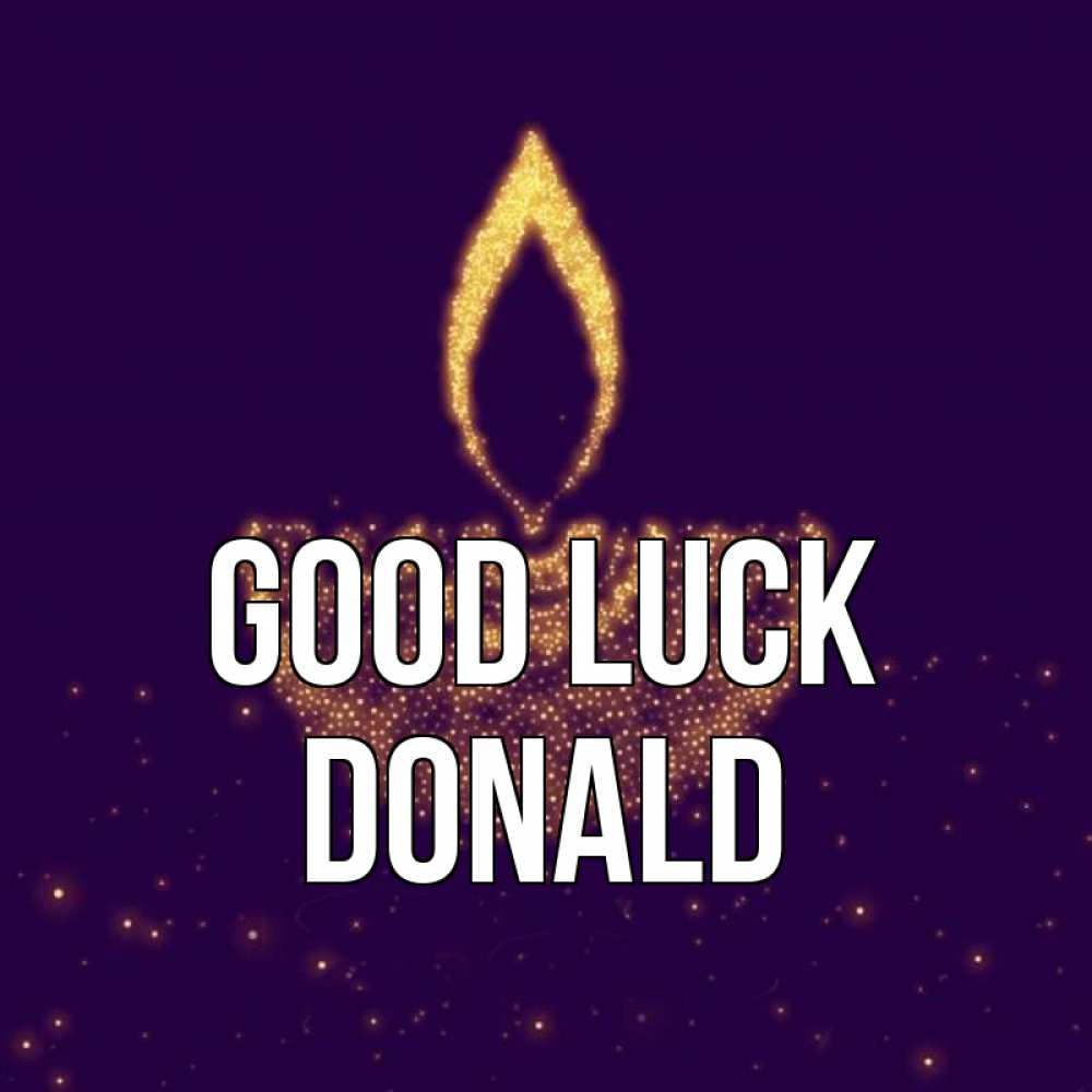 Greetings card с именем, Donald Good luck пусть повезет 2 Greetings with text for free download 