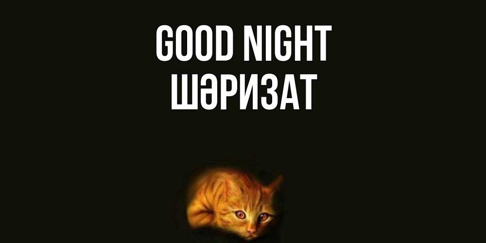 Greetings card с именем, ШӘРИЗАТ Good night кот Greetings with text for free download 