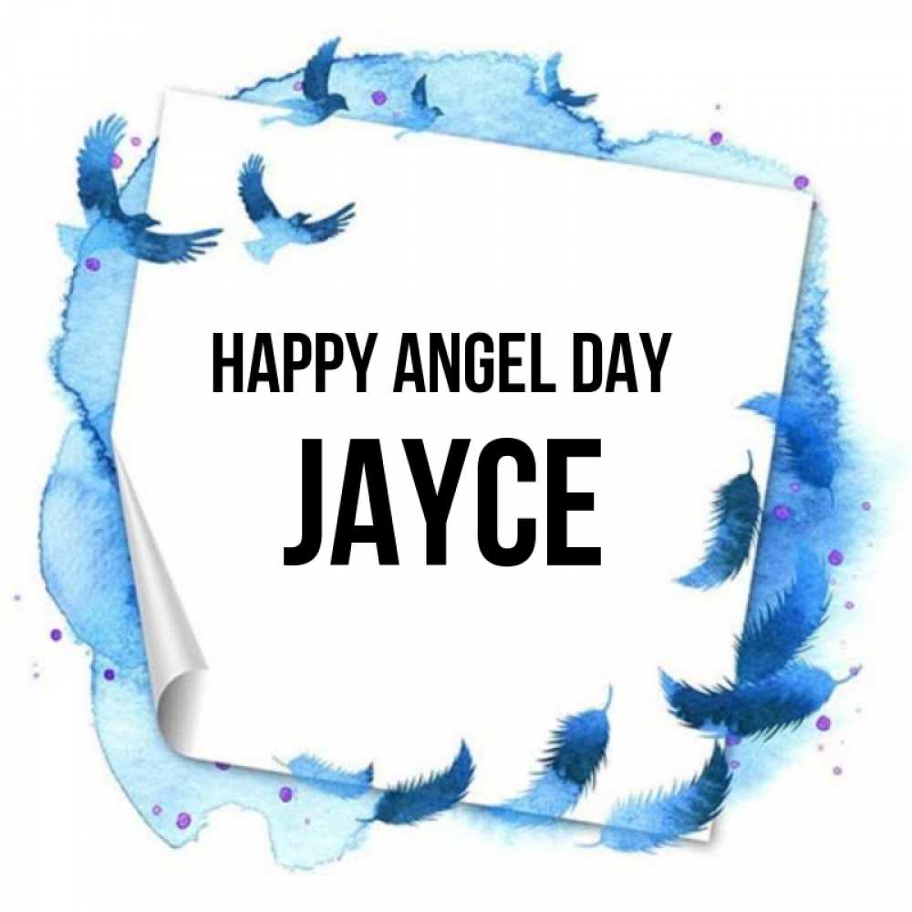 Greetings card с именем, Jayce happy angel day красивые птицы летят Greetings with text for free download 