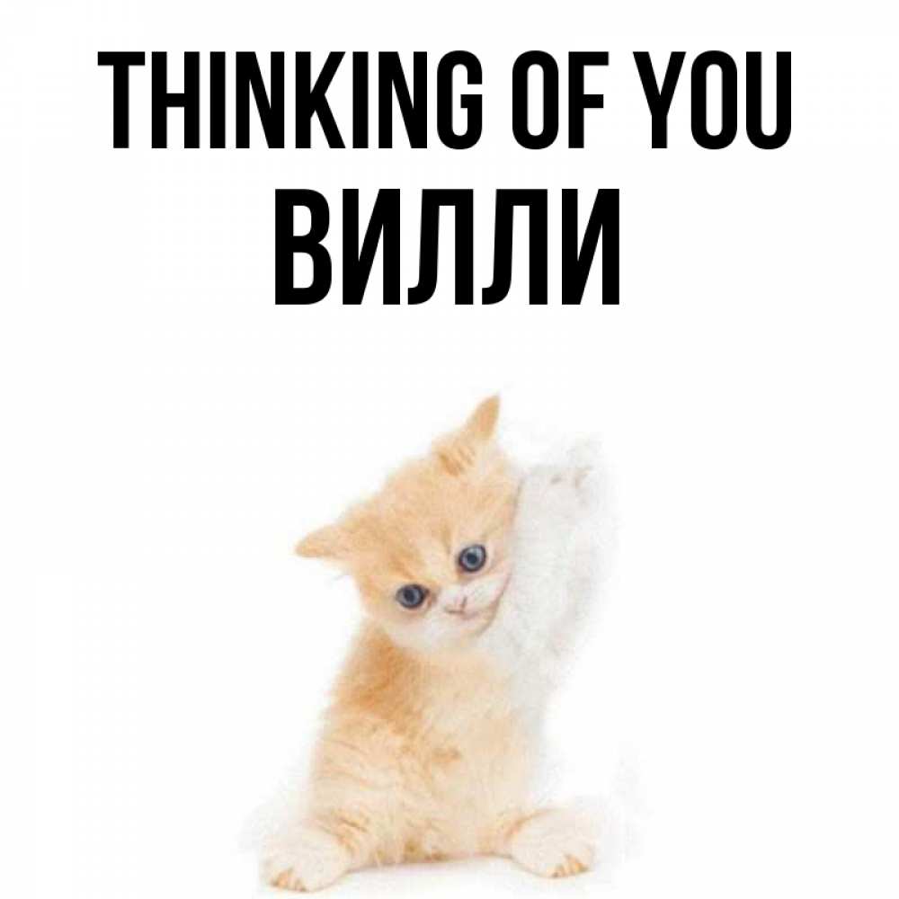Greetings card с именем, Вилли Thinking of you зверушки и милота Greetings with text for free download 