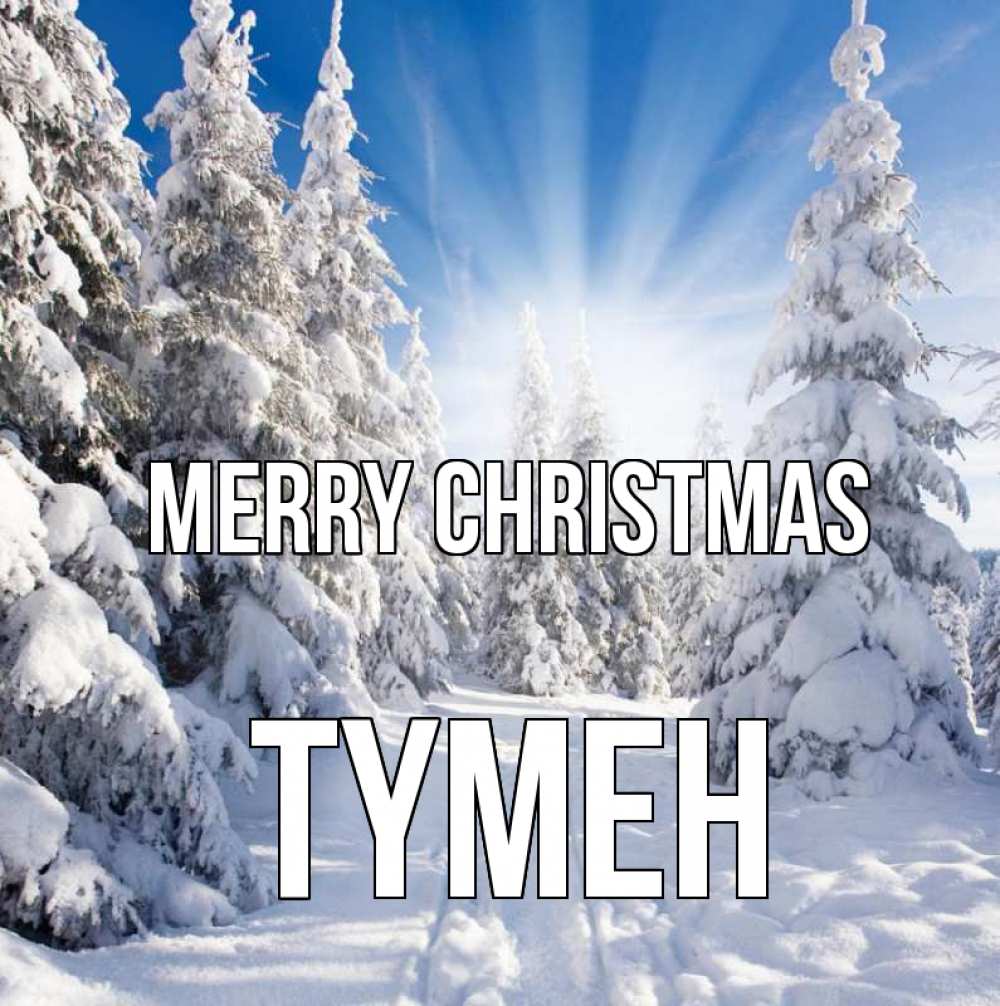 Greetings card с именем, ТҮМЕН Merry Christmas зима, лес Greetings with text for free download 