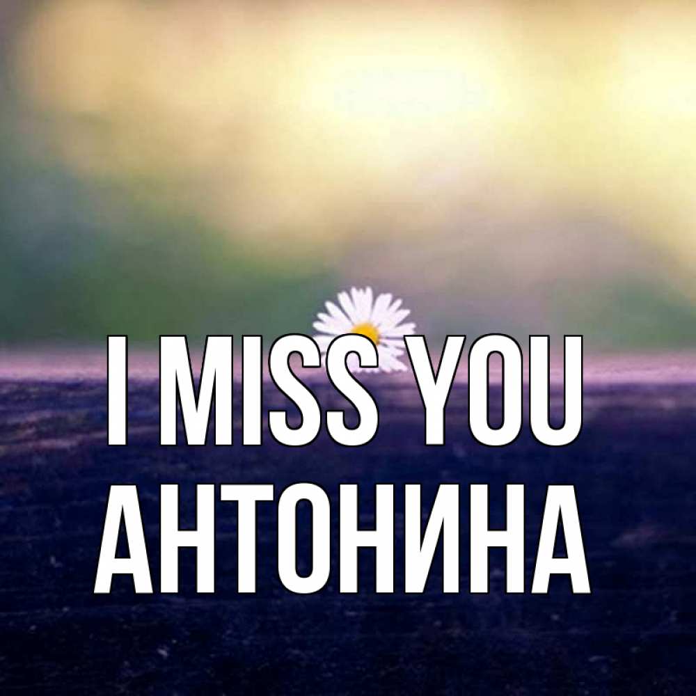 Greetings card с именем, Антонина I miss you приходи в гости Greetings with text for free download 