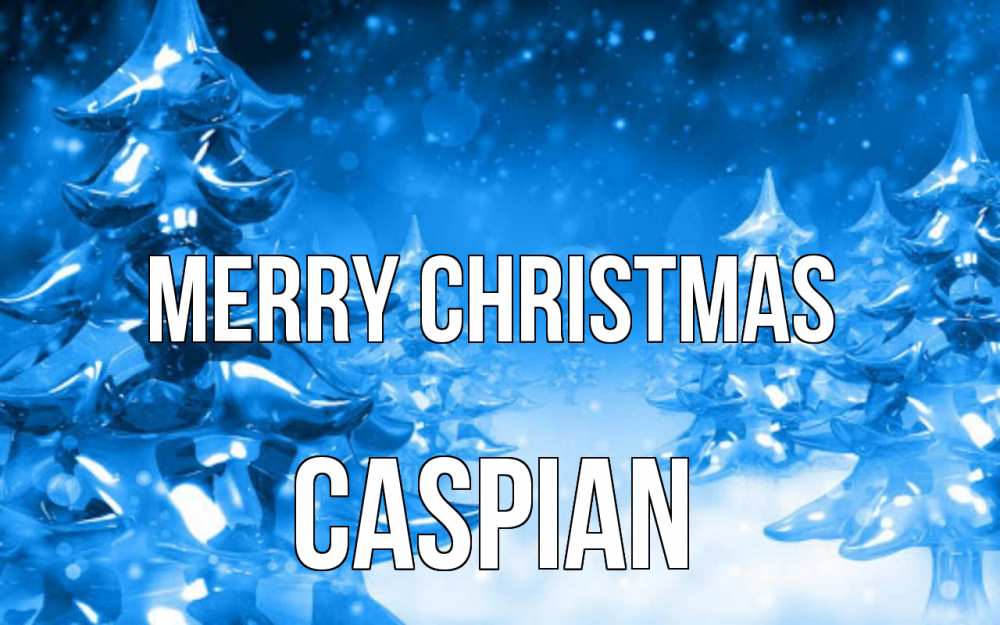 Greetings card с именем, Caspian Merry Christmas открытка Greetings with text for free download 