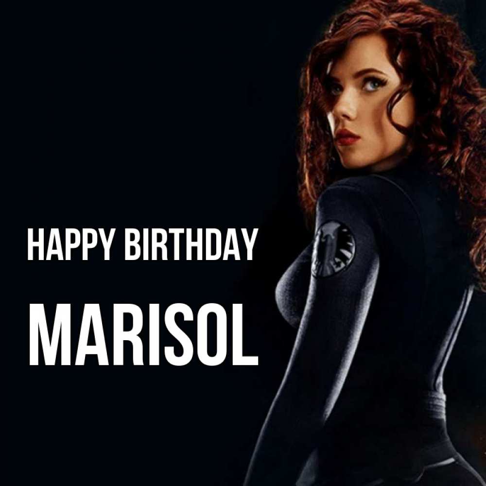 Greetings card с именем, Marisol Happy Birthday Марвел черная вдова Greetings with text for free download 