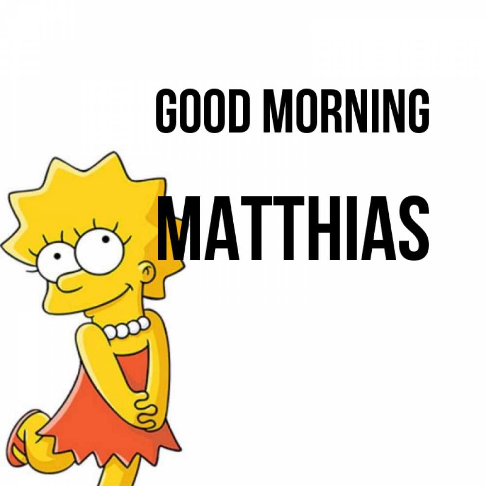 Greetings card с именем, Matthias Good morning в платье и ожерелье Greetings with text for free download 
