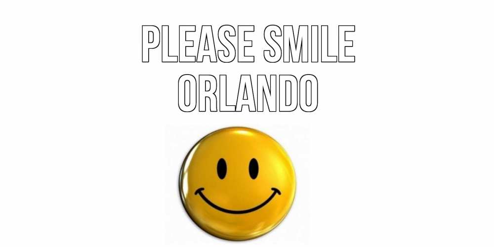 Greetings card с именем, Orlando Please smile смайл Greetings with text for free download 