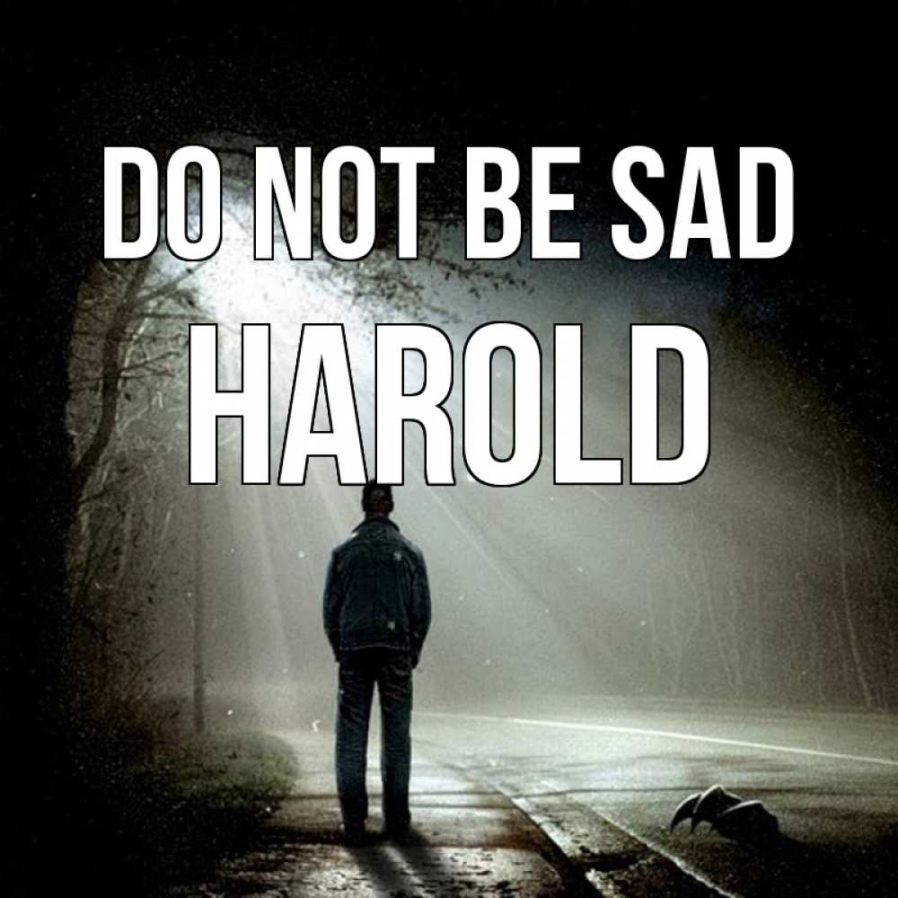Greetings card с именем, Harold Do not be sad свет с неба в лесу Greetings with text for free download 