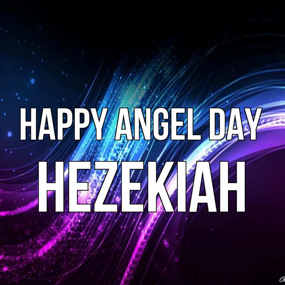 Greetings card с именем, Hezekiah happy angel day фиолетовый фон Greetings with text for free download 