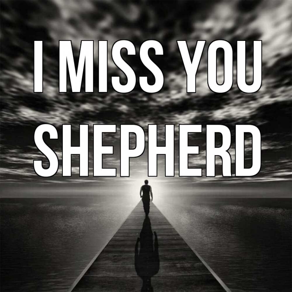 Greetings card с именем, Shepherd I miss you к тебе Greetings with text for free download 