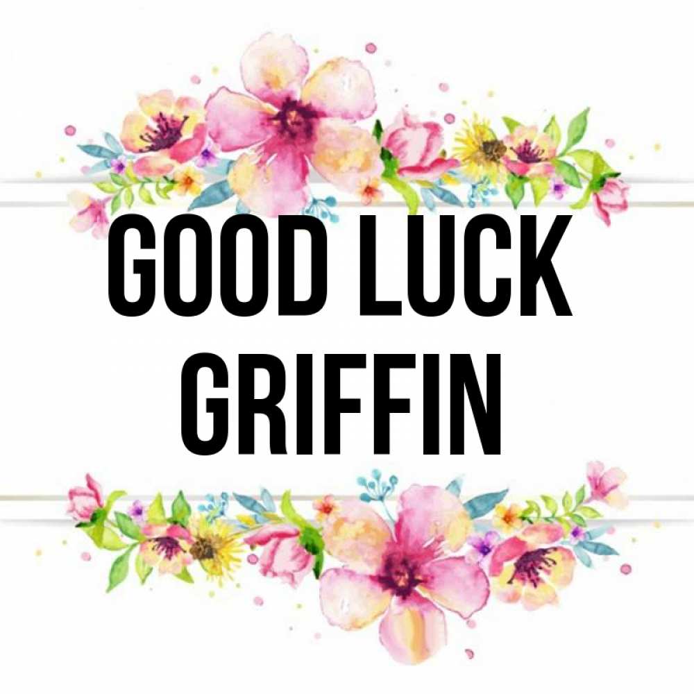 Greetings card с именем, Griffin Good luck пусть повезет 1 Greetings with text for free download 
