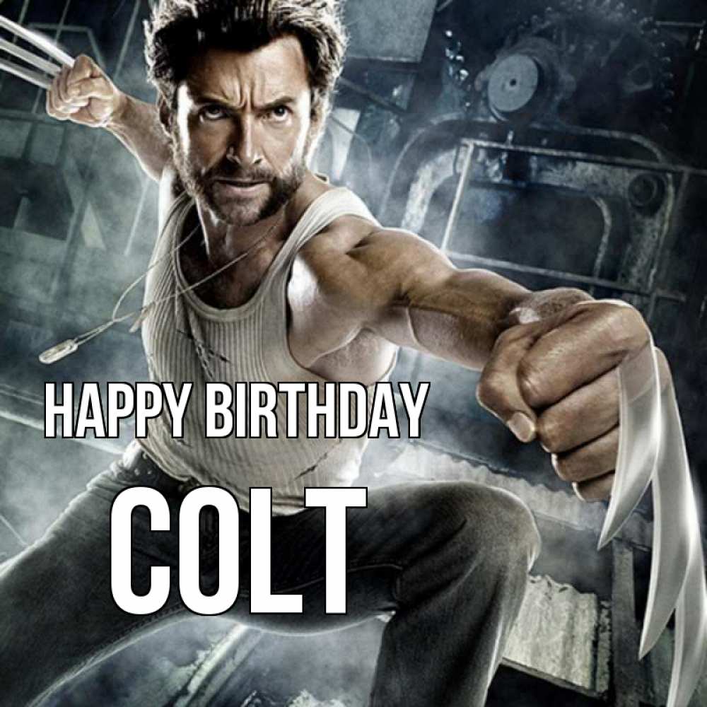 Greetings card с именем, Colt Happy Birthday супергерой в ярости Greetings with text for free download 
