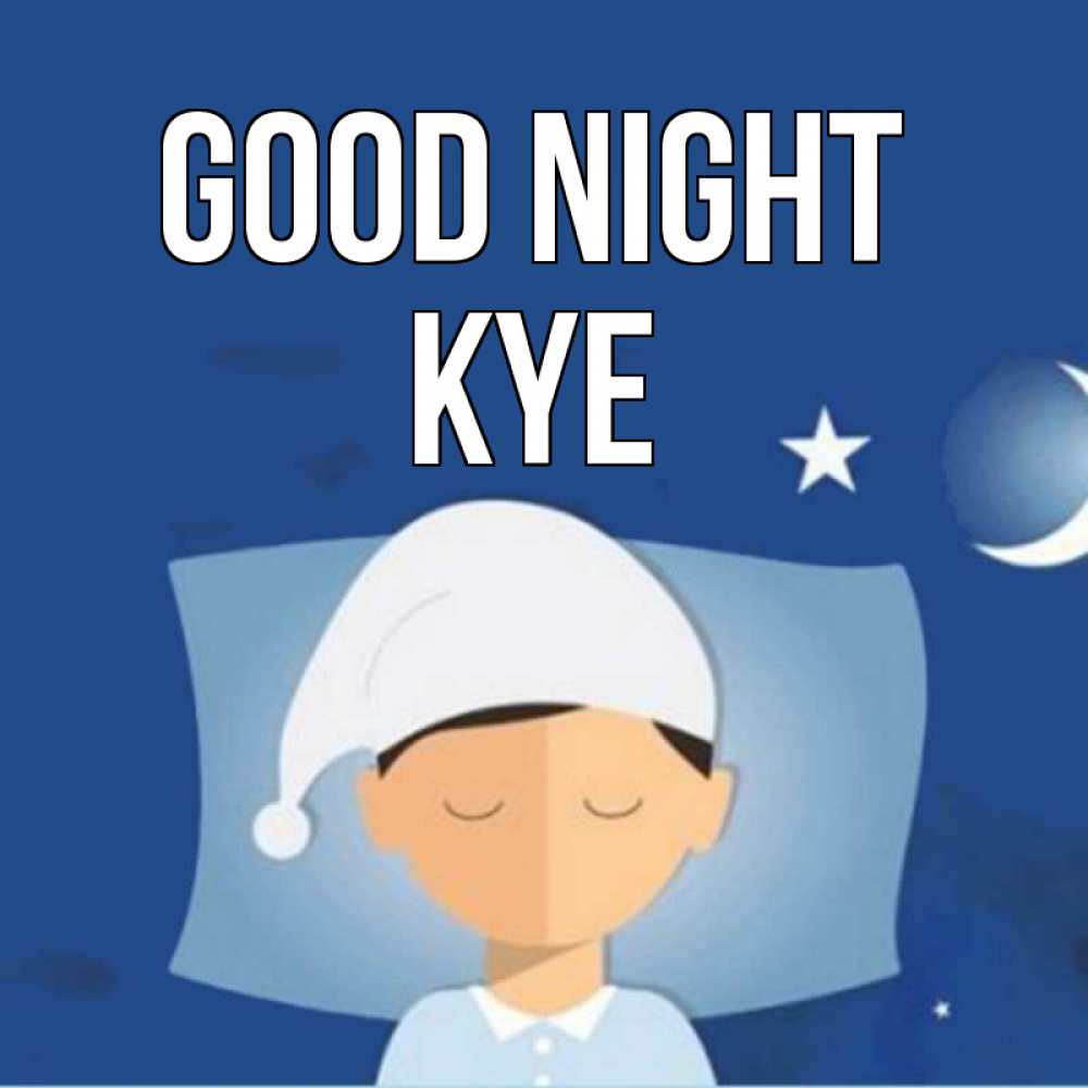 Greetings card с именем, Kye Good night подушка и шапочка Greetings with text for free download 