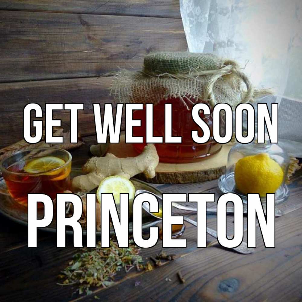 Greetings card с именем, Princeton Get well soon банка с медом Greetings with text for free download 