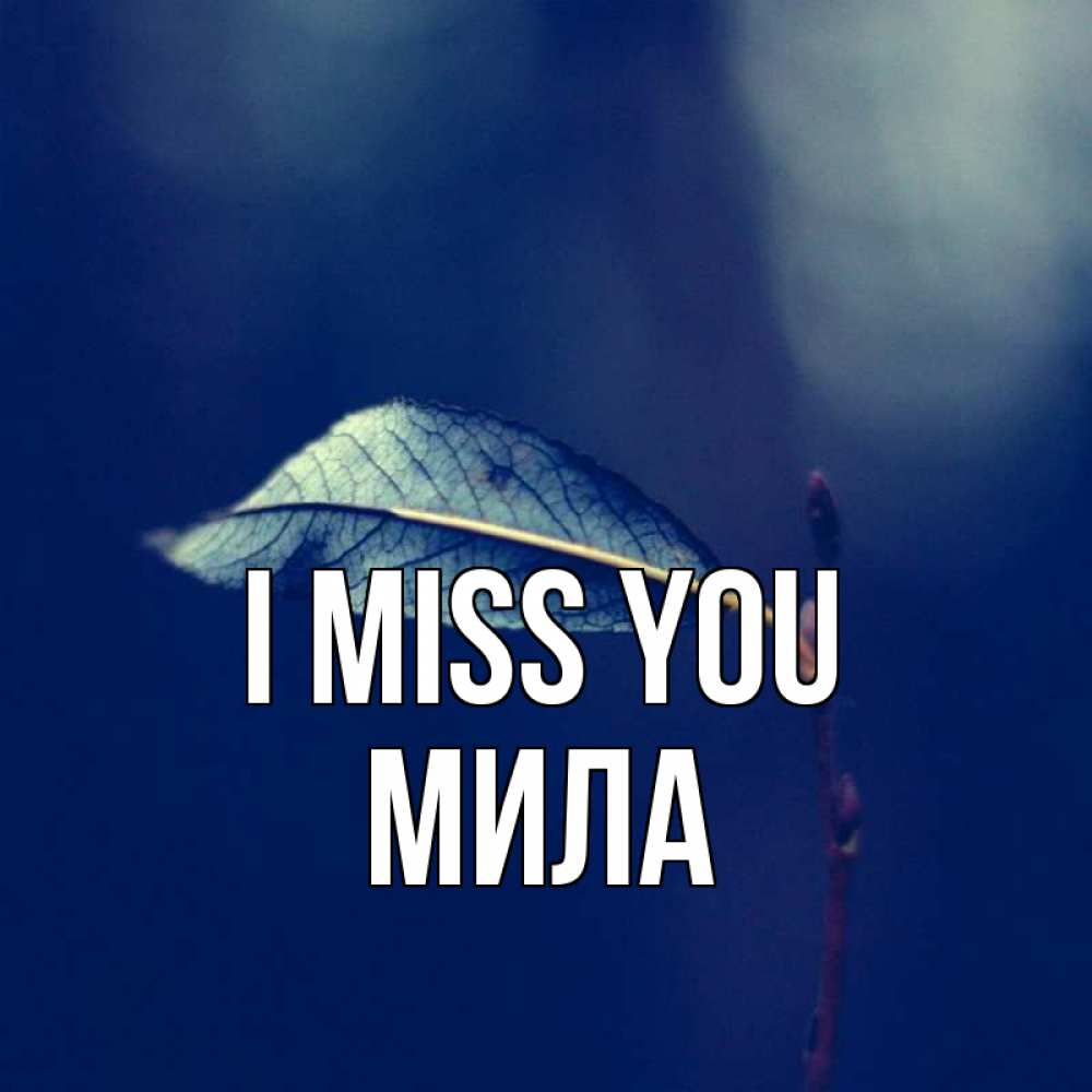 Greetings card с именем, Мила I miss you одна ветка 1 Greetings with text for free download 