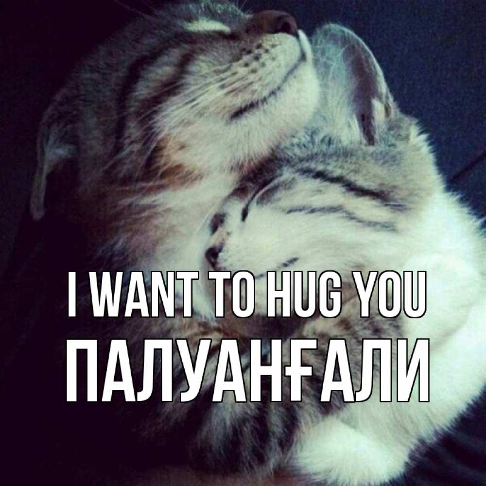 Greetings card с именем, ПАЛУАНҒАЛИ I want to hug you полосатики Greetings with text for free download 