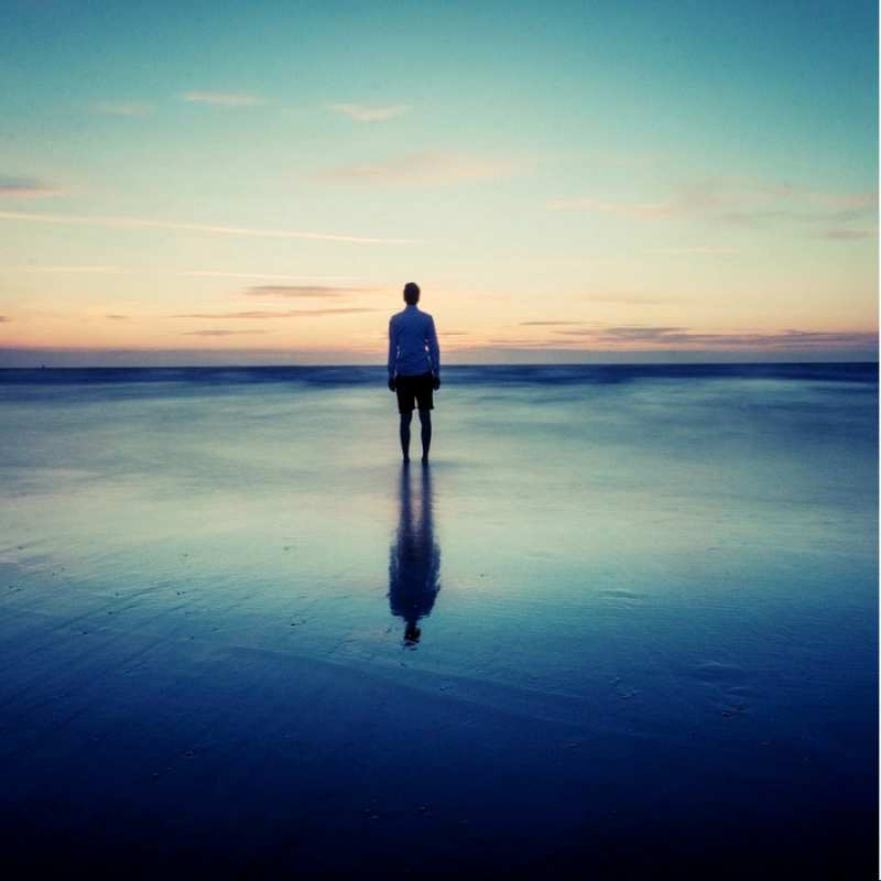 Открытка лед и отражение  небо и гладь льда  Do not be sad 