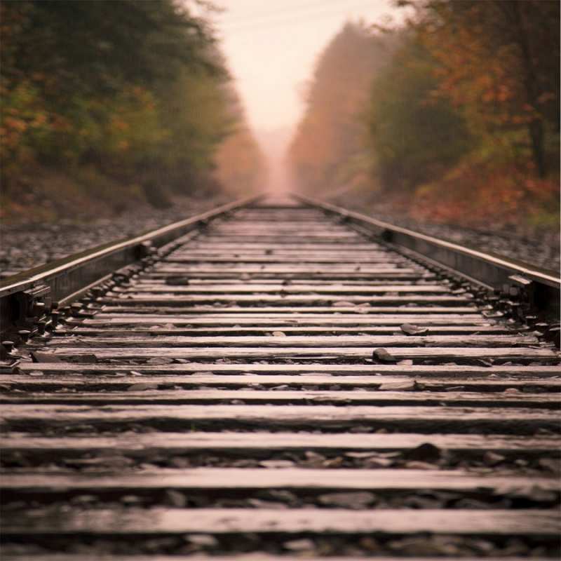 Открытка железная дорога уходит за горизонт  лес и железная дорога   Do not be sad 