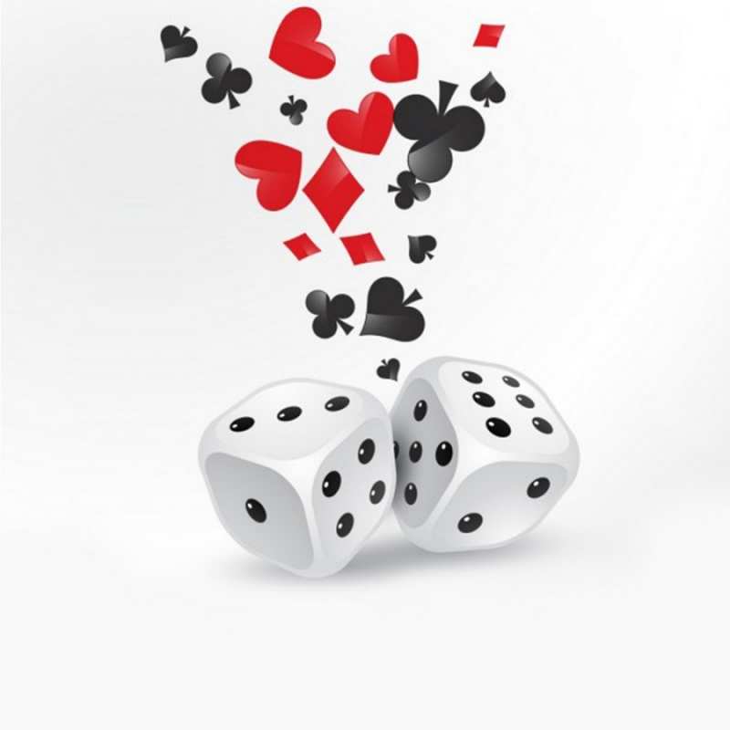 Открытка игральные кости  пусть повезет  Good luck 