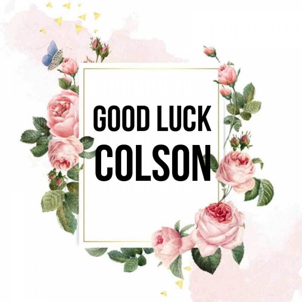 Greetings card с именем, Colson Good luck розовые розы Greetings with text for free download 