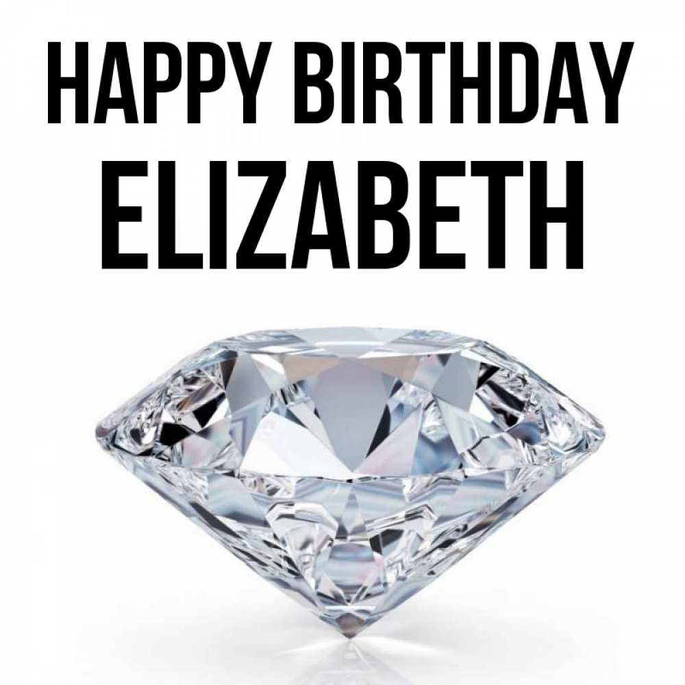 Greetings card с именем, Elizabeth Happy Birthday к пожеланием быть богатым Greetings with text for free download 