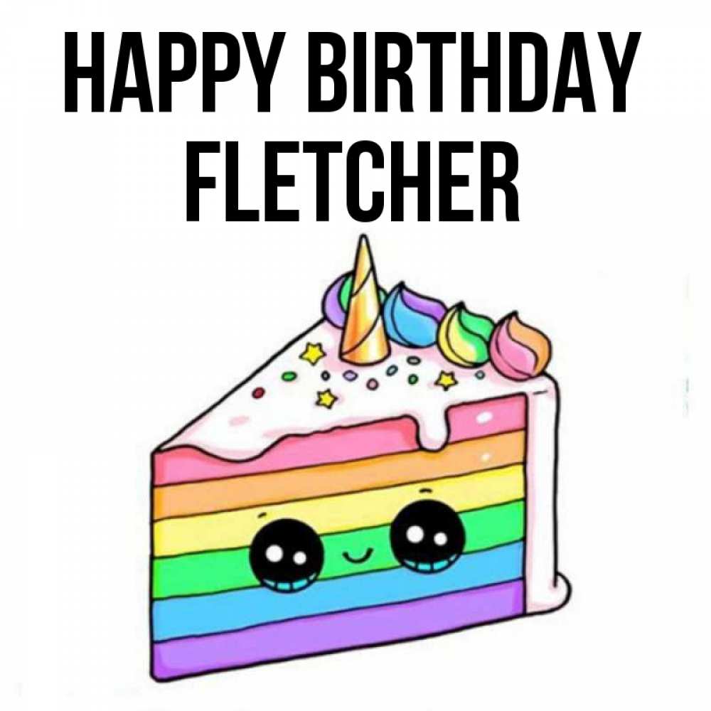Greetings card с именем, Fletcher Happy Birthday с днем варенья Greetings with text for free download 