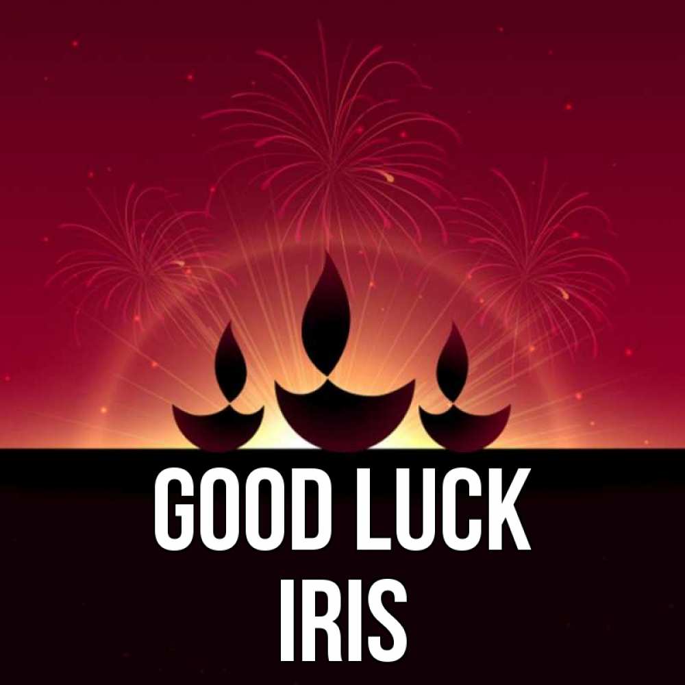 Greetings card с именем, Iris Good luck праздник Greetings with text for free download 