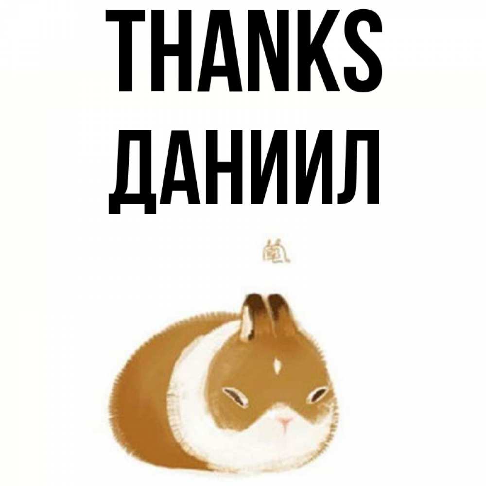 Greetings card с именем, Даниил Thanks коричнево белый домашний питомец Greetings with text for free download 